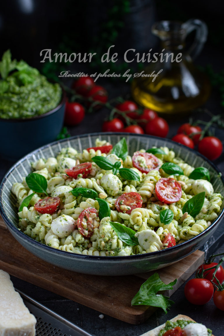 Cold pesto pasta salad
