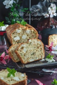zucchini or courgette and feta savoury cake bread loaf