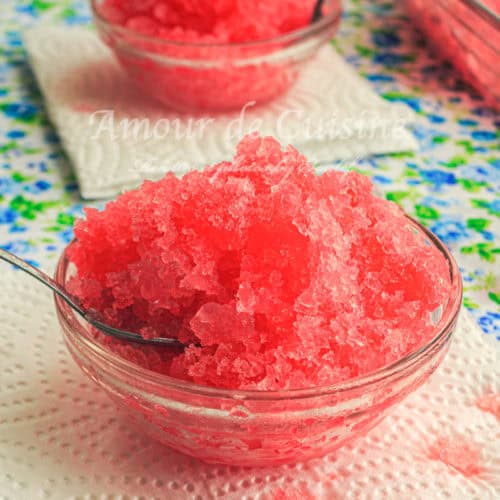 pomegranate syrup granita